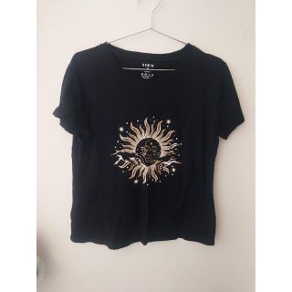 手＆太陽＆月プリント 半袖 シャツ(Tシャツ(半袖/袖なし))