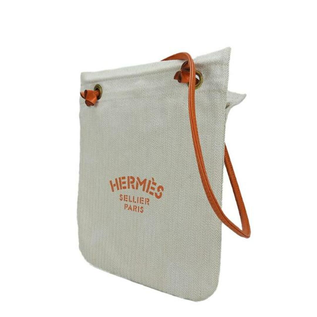 エルメス アリーヌPM ショルダーバッグ レザー キャンバス レディース オレンジ ナチュナル HERMES shoulder bag aline pm  canvas leather