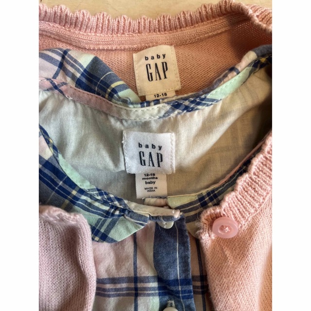 babyGAP(ベビーギャップ)の【美品】baby GAP  チェックワンピース　ボレロ　80サイズ　 キッズ/ベビー/マタニティのベビー服(~85cm)(ワンピース)の商品写真