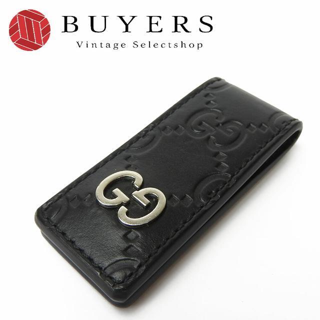 Gucci - 【中古】グッチ マネークリップ グッチシマ 522867 ブラック