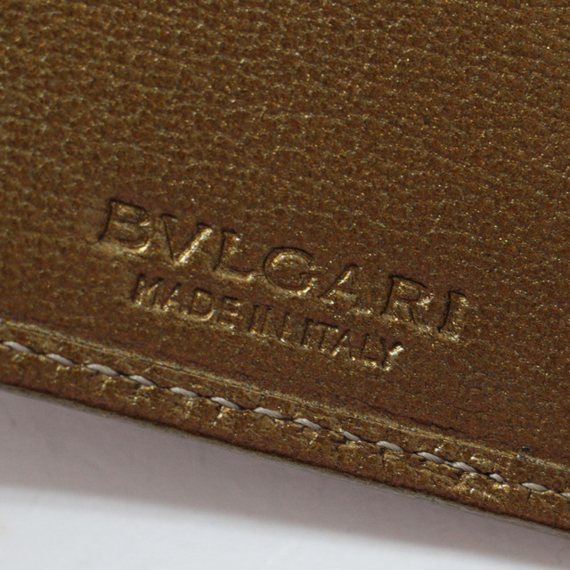 BVLGARI ブルガリ カードケース 名刺入れ ブロンズ系 コレツィオーネ メタリック ハイブランド ラグジュアリー 【レディース】【K3719】