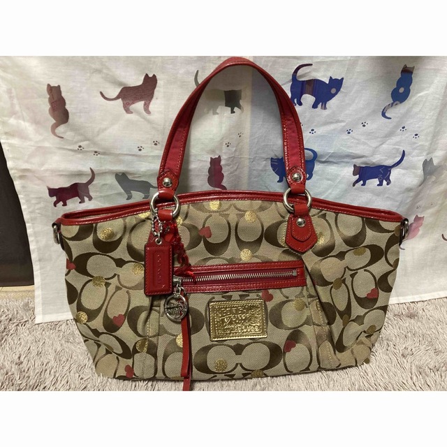 極美品 COACH ミニキャリー 2way ショルダーバッグ シグネチャー