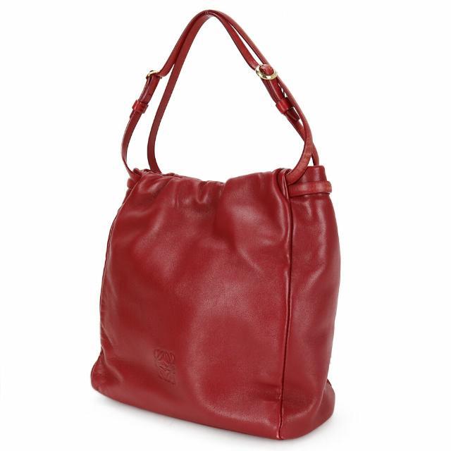 ロエベ ミニ ハンドバッグ ナッパレザー 革 アナグラム レッド系 赤 シック 女性 レディース LOEWE mini hand  bag leather red