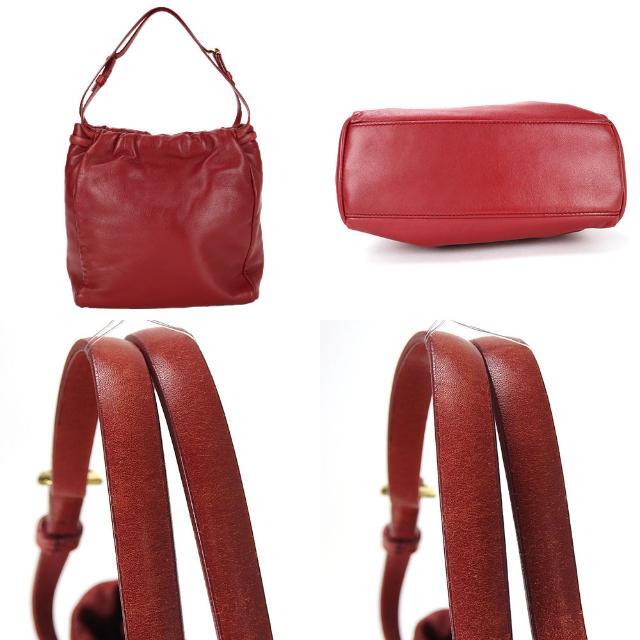 ロエベ ミニ ハンドバッグ ナッパレザー 革 アナグラム レッド系 赤 シック 女性 レディース LOEWE mini hand  bag leather red