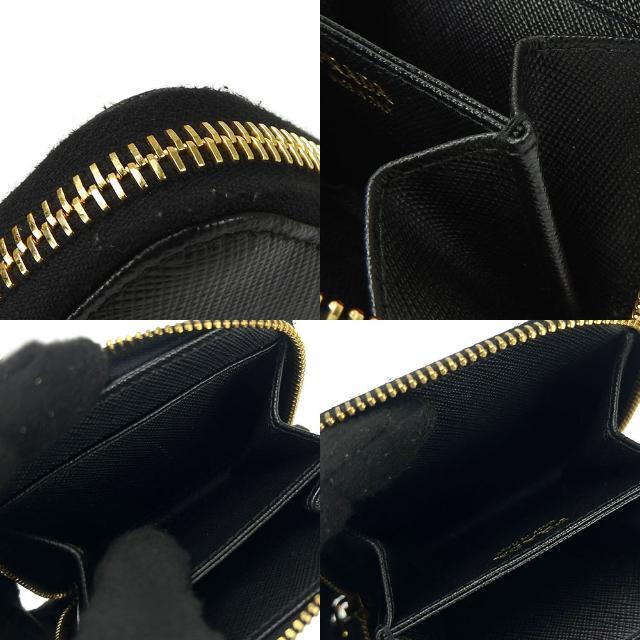 プラダ ラウンドファスナー コインケース コンパクト ウォレット 1MM268 サフィアーノ ネロ ブラック 黒 レザー 革 ジッピー 普段使い レディース 女性 PRADA Coin Case SAFFIANO TRIANG leather black 5