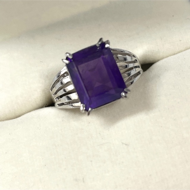アメジスト  紫水晶　K14WG  リング　 レディースのアクセサリー(リング(指輪))の商品写真