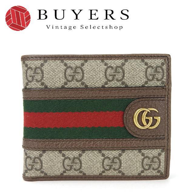 Gucci - 【中古】 グッチ 二つ折り 財布 オフディア 597609 GG