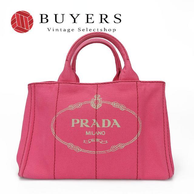 PRADA プラダ 1BG642 カナパ 2WAYハンドバッグ キャンバス PEONIA レディース ピンク ゴールド金具 トートバッグ  肩掛け 斜め掛け ストラップ付