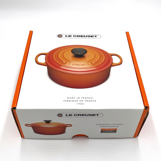 LE CREUSET(ルクルーゼ)のルクルーゼ シグニチャー ココット ロンド 20㎝ 両手 ホーロー鍋 オレンジ インテリア/住まい/日用品のキッチン/食器(鍋/フライパン)の商品写真