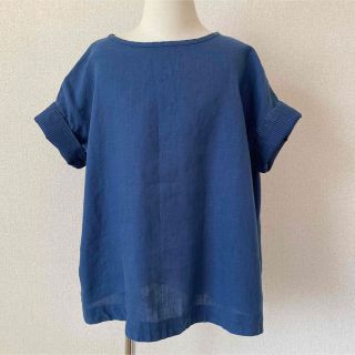 アーバンリサーチドアーズ(URBAN RESEARCH DOORS)のキッズ　リネントップス(青)(Tシャツ/カットソー)