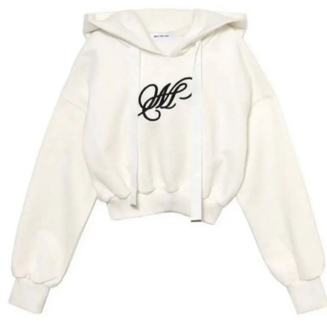 タグ付 melt the lady ”M” short hoodie white