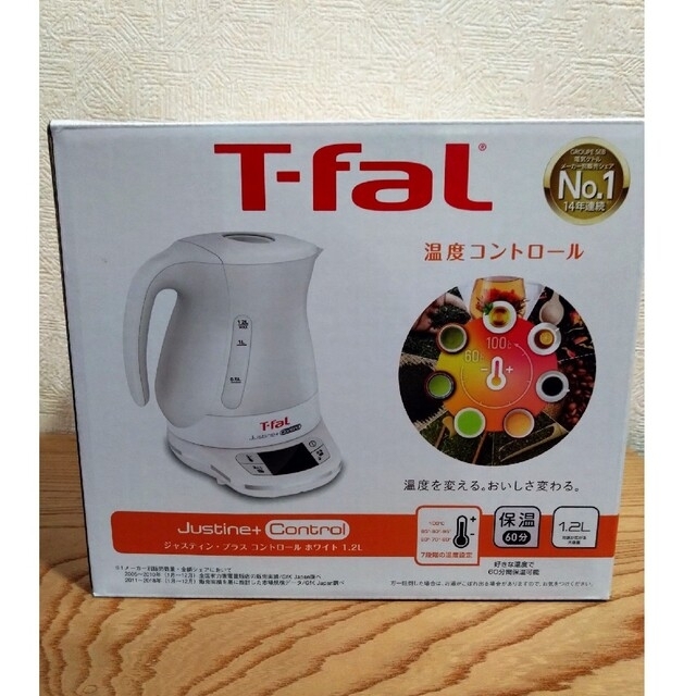 T-fal(ティファール)のティファール  電気ケトル ジャスティンプラスコントロール ホワイト 1.2L スマホ/家電/カメラの調理家電(調理機器)の商品写真