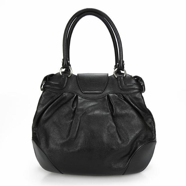 【美品】Salvatore Ferragamo サルヴァトーレフェラガモ ハンドバッグ レザー ブラック AU-21/7338 シルバー金具 ガンチーニ Hand Bag Leather Black 1