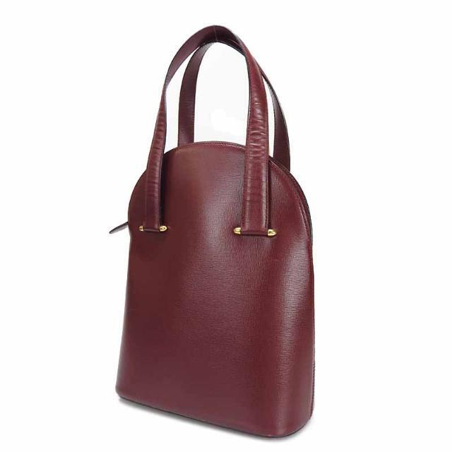 Cartier カルティエ マストライン ハンドバッグ レザー 革 ボルドー ゴールド金具 レディース 女性 Hand Bag leather