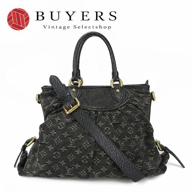 ルイヴィトン 2WAY ハンドバッグ ネオカヴィMM ノワール モノグラムデニム ショルダー M95351 LV ブラック グレー LOUIS VUITTON hand bag shoulder monogram denim black