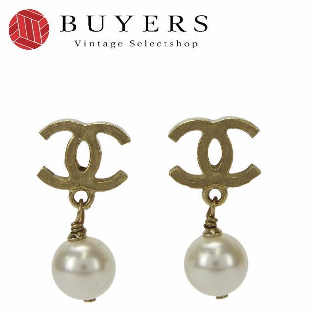 シャネル ピアス ココマーク アクセサリー CHANEL 07A ゴールド フェイクパール スイング メッキ 小物 レディース 女性 Accessories Earrings Coco Gold