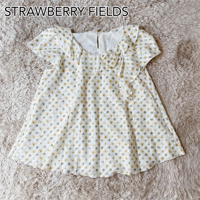 STRAWBERRY-FIELDS(ストロベリーフィールズ)のストロベリーフィールズ　トップス　ブラウス　花柄　リボン　レディース　 レディースのトップス(シャツ/ブラウス(半袖/袖なし))の商品写真