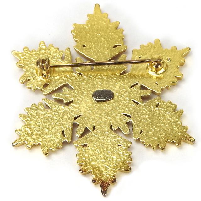 シャネル ブローチ スノーフレーク 雪の結晶 ココマーク ホワイト ゴールド メッキ アクセサリー 小物 レディース 女性 01A CHANEL accessories brooch gold gp