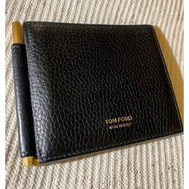 TOM FORD トムフォード マネークリップ 財布 二つ折財布 ブラック 金-