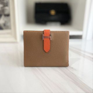 エルメス(Hermes)の美品☆　エルメス　ベアン　コンパクト　ヴェルソ　エプソン　□Q刻印(財布)