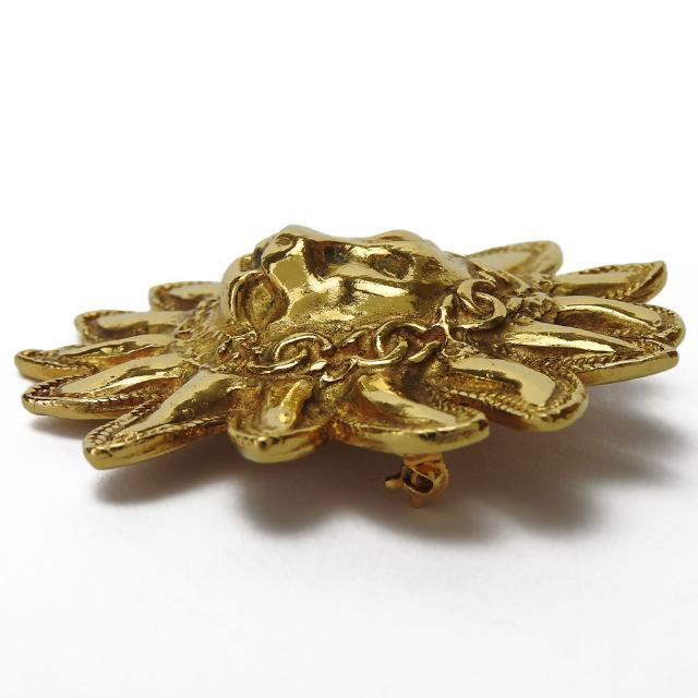 シャネル ライオンモチーフ ブローチ アクセサリー CHANEL メッキ ゴールド 小物 獅子 レディース 女性 accessories brooch gold Gp