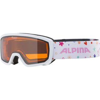 【色: ホワイト/ローズ】ALPINAアルピナ 子供用スキースノーボードゴーグル(アクセサリー)