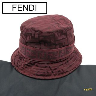 フェンディ FENDI  キャンバス ズッカ L ハット 袋あり 赤茶 ブランドSateen_FENDI