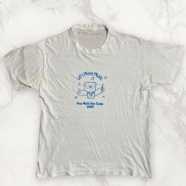 GXF  古着   白 クマ　アニマル　かわいい　音楽 Tシャツ メンズのトップス(Tシャツ/カットソー(半袖/袖なし))の商品写真