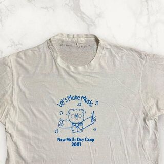 GXF  古着   白 クマ　アニマル　かわいい　音楽 Tシャツ(Tシャツ/カットソー(半袖/袖なし))