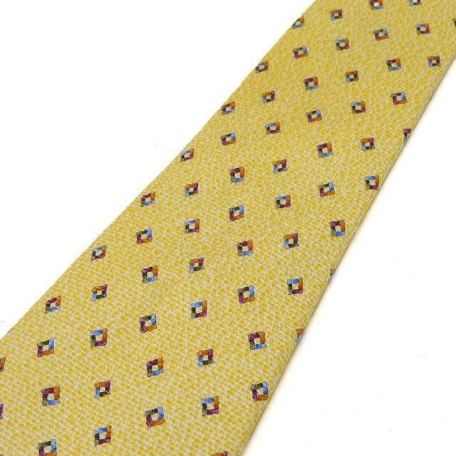 ブルガリ ネクタイ シルク100％ イエロー 黄色 小物 ビジネスマン 紳士 おしゃれ メンズ 男性 BVLGARI necktie yellow silk