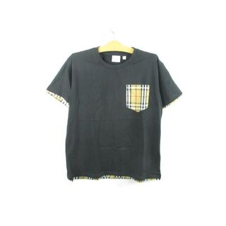  優良品 バーバリー BURBERRY Tシャツ 半袖Tシャツ チェック XS 黒 ブラック メンズ(その他)