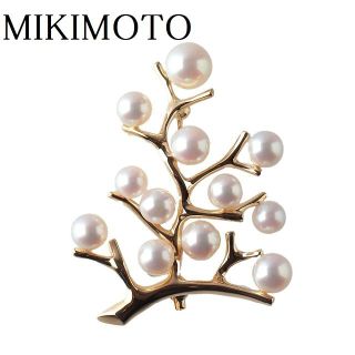 ミキモト(MIKIMOTO)のミキモト パールブローチ 幸福の木 ラージサイズ K18YG【11711】(ブローチ/コサージュ)