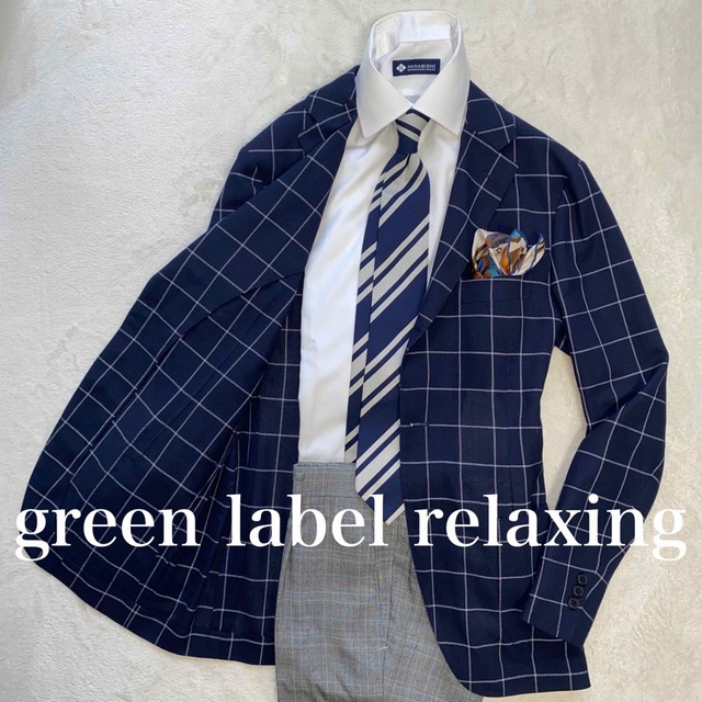 green label relaxing 英国風ウインドーペンチェック　M位