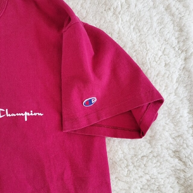 Champion(チャンピオン)の【送料無料】古着 希少 U.S.A製 Champion ピンク Tシャツ XL レディースのトップス(Tシャツ(半袖/袖なし))の商品写真