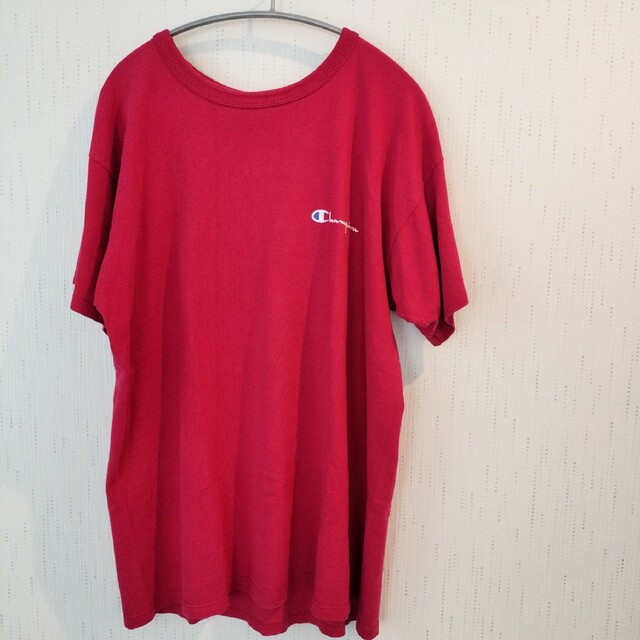 Champion(チャンピオン)の【送料無料】古着 希少 U.S.A製 Champion ピンク Tシャツ XL レディースのトップス(Tシャツ(半袖/袖なし))の商品写真