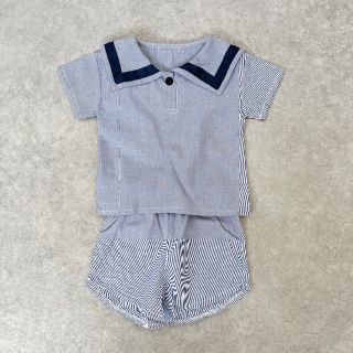 新品 80cm サマーセーラーセットアップ ブルー 子供服(その他)