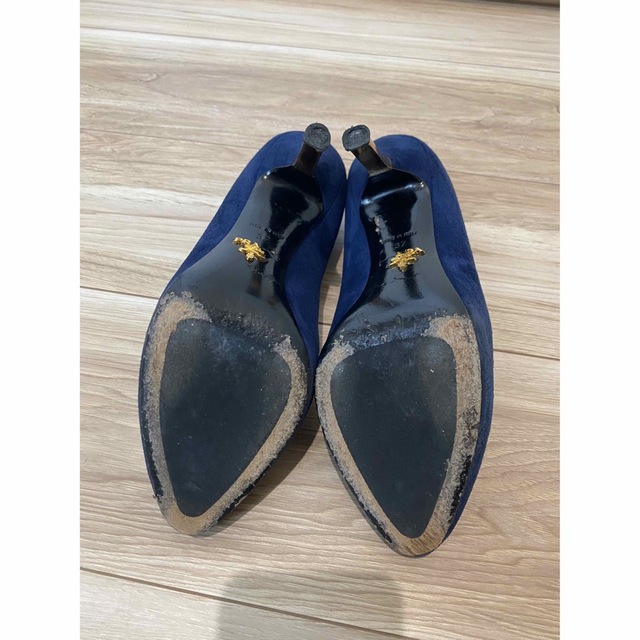 値下げ????PRADA プラダ パンプス ゴールドヒール ロイヤルブルー 3