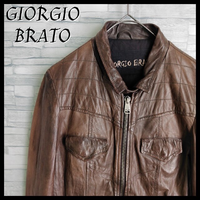 GIORGIO BRATO   最高級GIORGIO BRATO ラムレザージャケット L