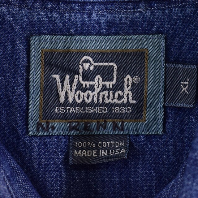 90年代 ウールリッチ WOOLRICH 長袖 ボタンダウンデニムシャツ USA製 メンズXXL ヴィンテージ /eaa334462