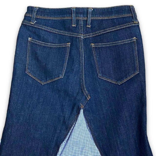 mero- 青　水色 デニム　シャツ　ドッキング　変形　ロング スカート