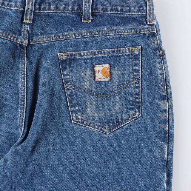 【メキシコ製】 カーハート FR carhartt デニムパンツ ブルー W38