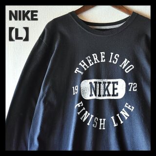 ★NIKE ナイキ スウォッシュ袖ロゴ 黒 カレッジロゴ ロンTee シャツ