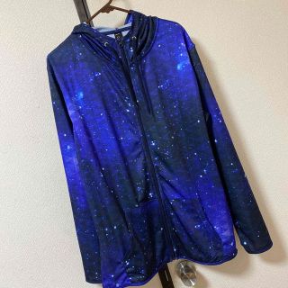 シマムラ(しまむら)のDRI-FIT 宇宙柄　ジップ　パーカー　メンズ　メッシュ　春夏　LL しまむら(パーカー)