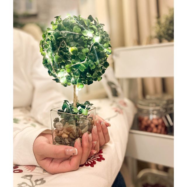 【色: 幸運の木】Aicvhin観葉植物 フェイク 光触媒 LEDライト付きフェ