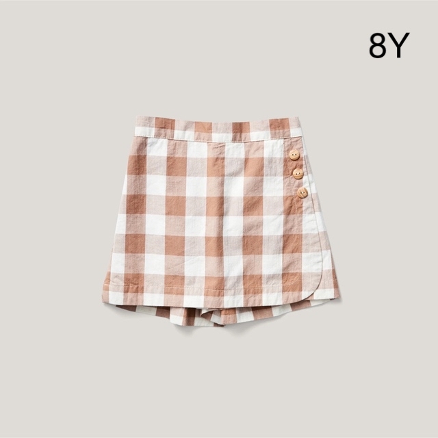 SOOR PLOOM(ソーアプルーム)のSoor Ploom olive skort,  Gingham, 8Y キッズ/ベビー/マタニティのキッズ服女の子用(90cm~)(スカート)の商品写真