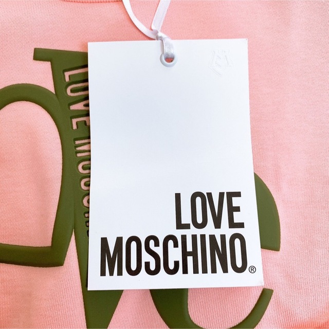 MOSCHINO(モスキーノ)の【美品✨】ラブモスキーノ　クロップドスウェット　ピンク✖️カーキ レディースのトップス(トレーナー/スウェット)の商品写真