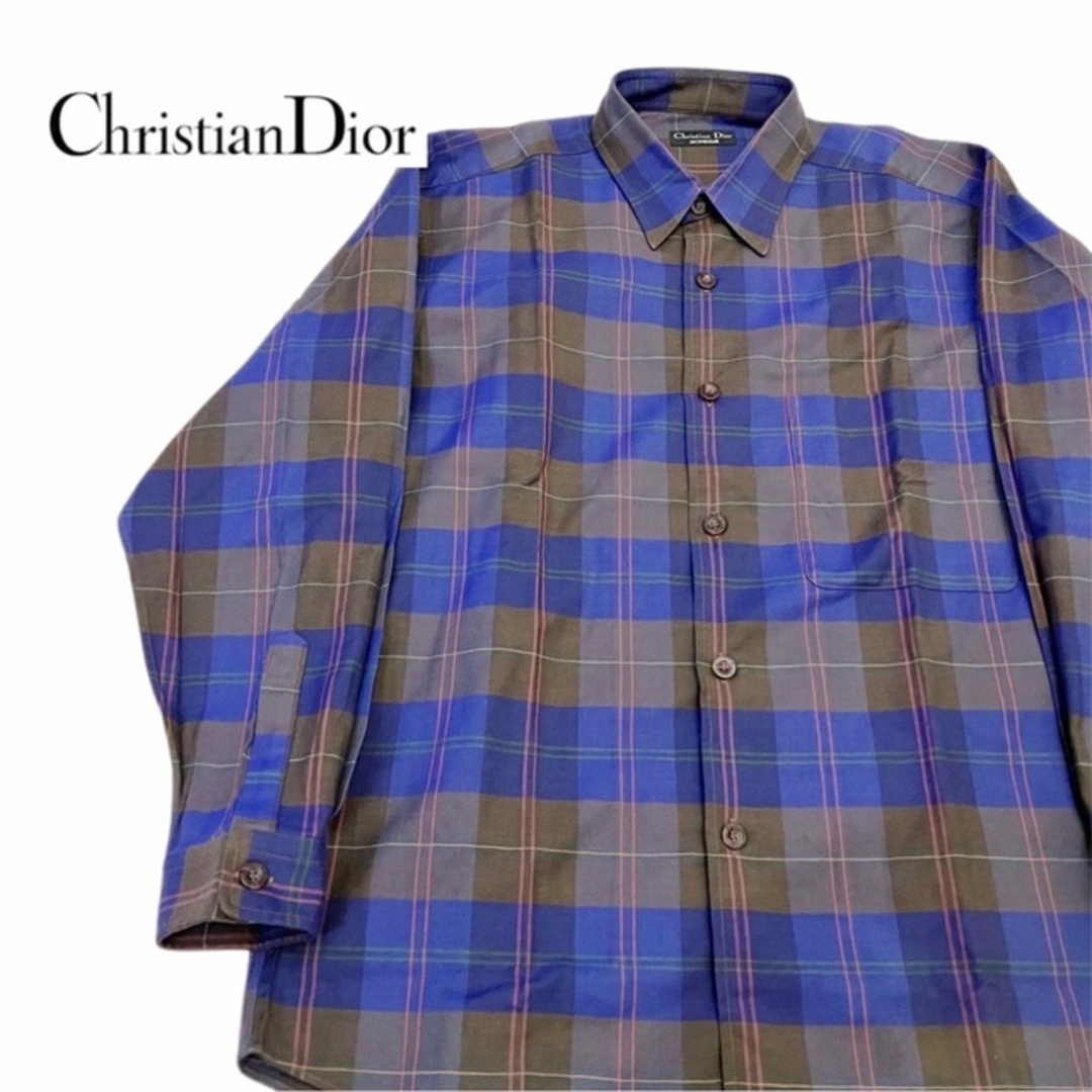 希少☆Christian Dior ディオール タータンチェック柄 長袖シャツ - シャツ