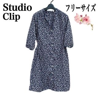 スタディオクリップ(STUDIO CLIP)の【studio clip】レディース ロングワンピース 羽織り 花柄七分丈(ロングワンピース/マキシワンピース)