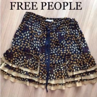 フリーピープル(Free People)のFREE PEOPLE フリーピープル シルク100% ラッフルスカート(ミニスカート)