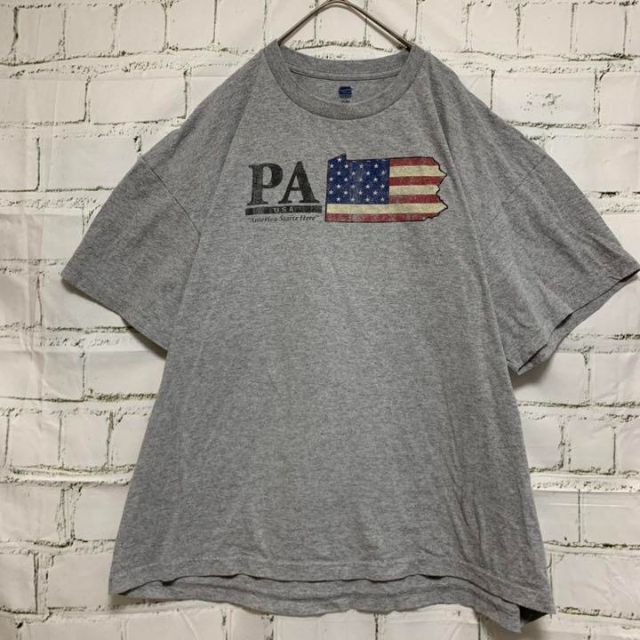 【American summer】 USA古着Tシャツ　XL  グレー　Tシャツ メンズのトップス(Tシャツ/カットソー(半袖/袖なし))の商品写真